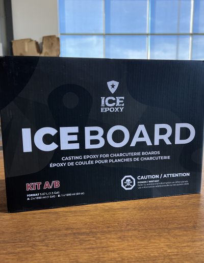 Image of the Box that jugs of Ice Epoxy's ICE Board comes in