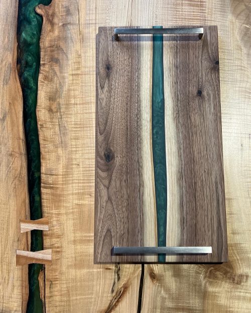 Walnut with Green River Serving Tray